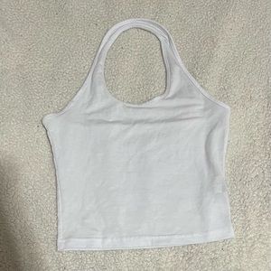 Backless Halter Top White, Small──★